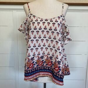 Anthropologie Sophie Rue Boho‎ Cold Shoulder Blouse